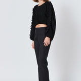 Cropped Plisse Blouse
