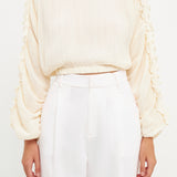 Cropped Plisse Blouse