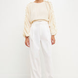 Cropped Plisse Blouse