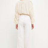 Cropped Plisse Blouse