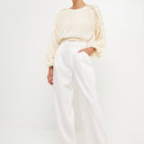 Cropped Plisse Blouse