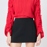 Cropped Plisse Blouse