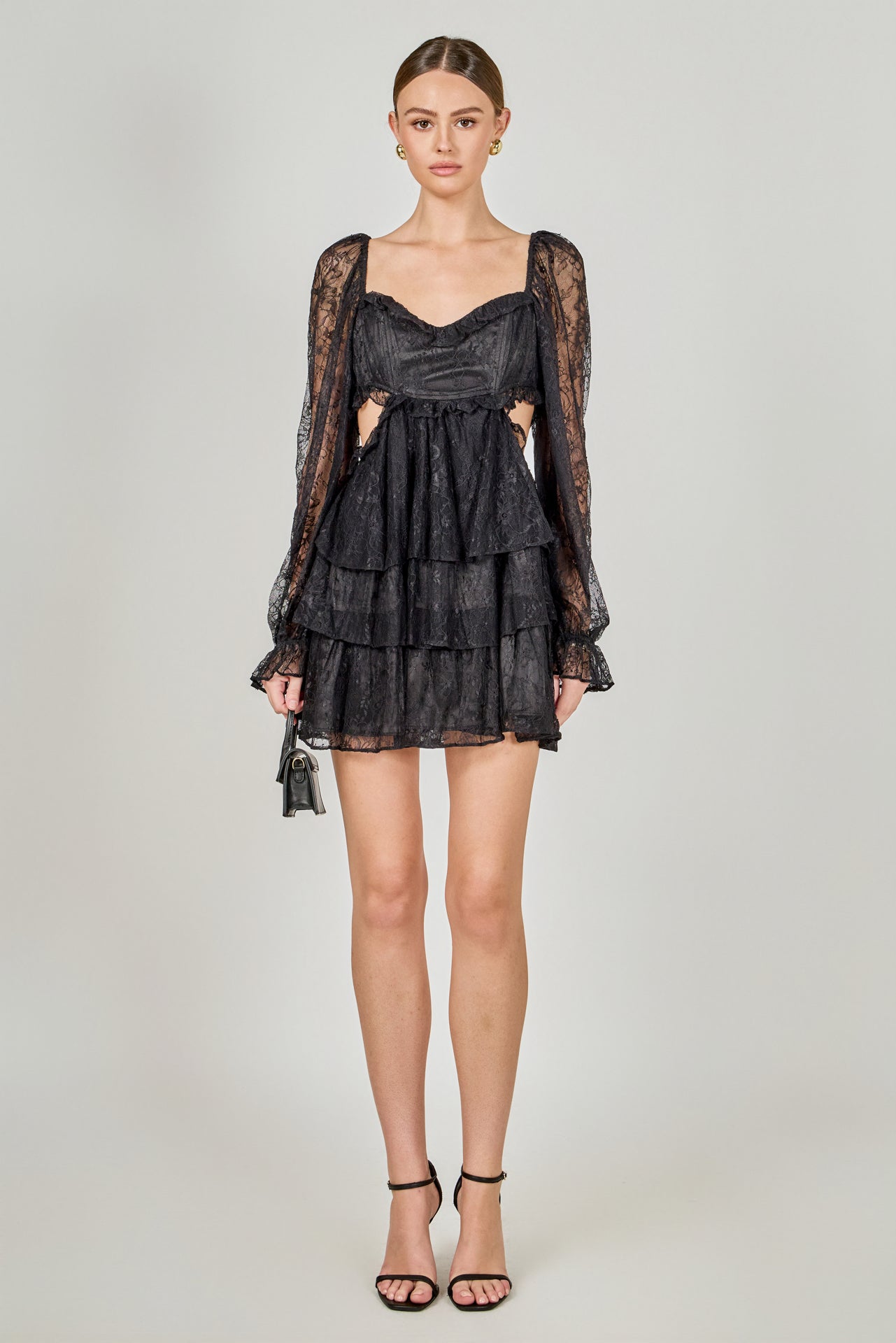 Premium Cut-out Lace Mini Dress – Endless Rose