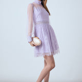 Long Sleeve Lace Mini Dress