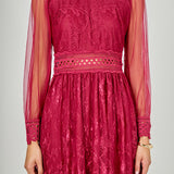 Long Sleeve Lace Mini Dress
