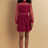 Long Sleeve Lace Mini Dress