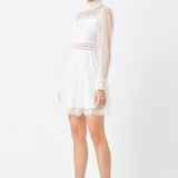 Long Sleeve Lace Mini Dress