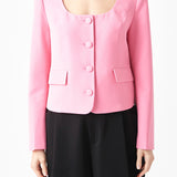 Scooped U Buttoned Top