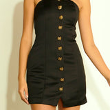 Strapless Satin Mini Dress