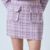 Tonal Boucle Tweed Skirt