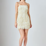 Faux Suede Fringe Mini Dress