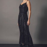 Sequin Spaghetti Strap Jumpsuit