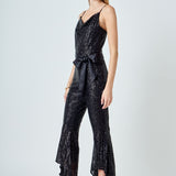 Sequin Spaghetti Strap Jumpsuit