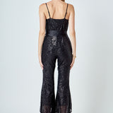 Sequin Spaghetti Strap Jumpsuit