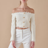 Off-The-Shoulder Long Sleeve Top