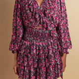 Chiffon Floral Printed Ruffled Crop Top