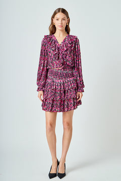 Chiffon Floral Printed Ruffled Crop Top