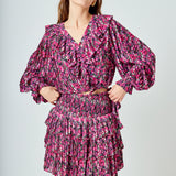 Chiffon Floral Printed Mini Skirt