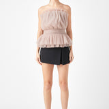 Strapless Tulle Banded Top