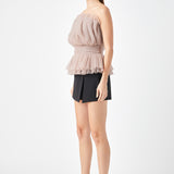 Strapless Tulle Banded Top