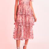 Sequins Embroidered Maxi Dress