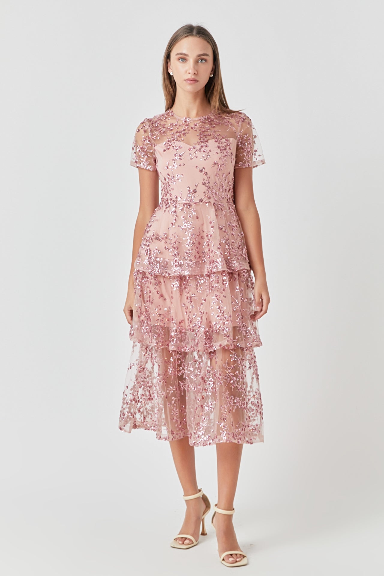 Sequined Embroidered Maxi Dress