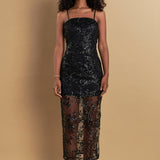 Sequins Embroidered Cocktail Dress