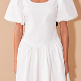 Contrast Bow Low Back Mini Dress