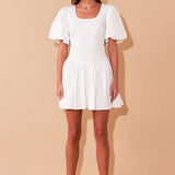 Contrast Bow Low Back Mini Dress