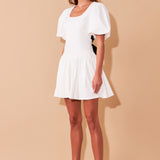 Contrast Bow Low Back Mini Dress