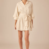 Belted Mini Shirt Dress