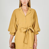 Belted Mini Shirt Dress