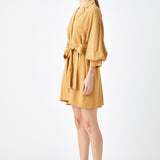 Belted Mini Shirt Dress