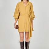 Belted Mini Shirt Dress