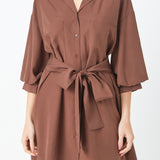 Belted Mini Shirt Dress