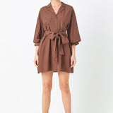 Belted Mini Shirt Dress