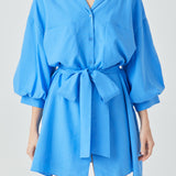 Belted Mini Shirt Dress