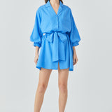 Belted Mini Shirt Dress