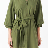 Belted Mini Shirt Dress