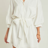 Belted Mini Shirt Dress