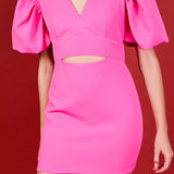 Puff Sleeve Cut Out Mini