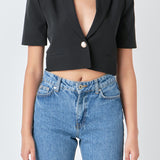 Cropped Short Sleeve Blazer
