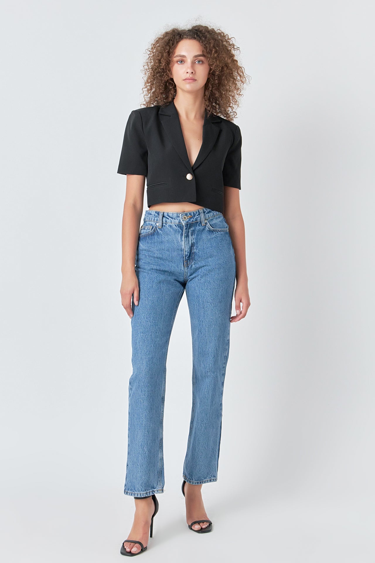 Cropped Short Sleeve Blazer – Endless Rose