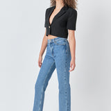 Cropped Short Sleeve Blazer