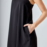 Shoulder Pintucked Asymmetrical Mini Dress