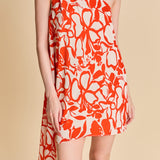 Shoulder Pintucked Asymmetrical Mini Dress