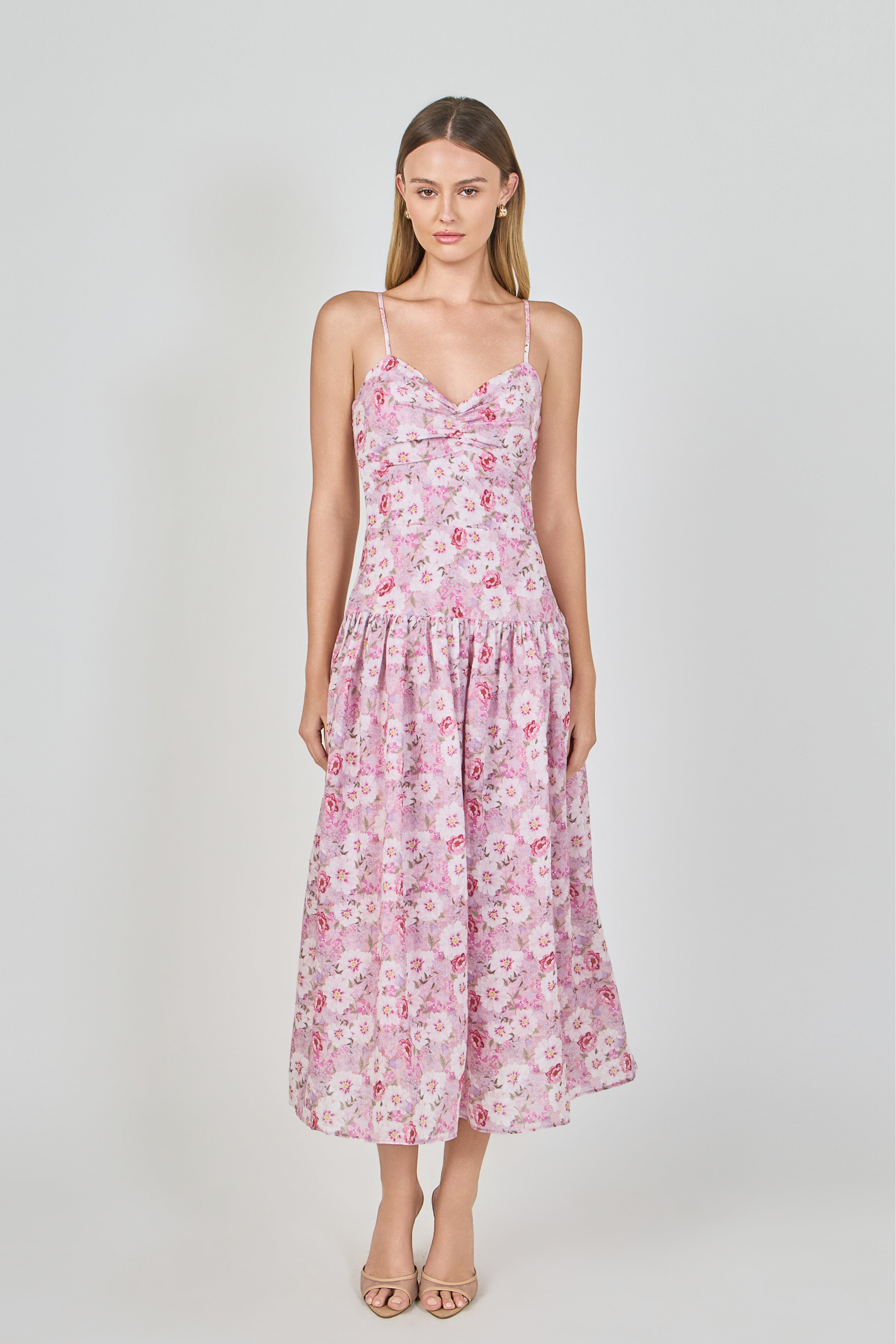 Floral Drop Waist Maxi Dress – Endless Rose