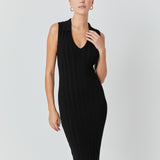 Sleeveless Rib Knit Maxi Dress