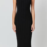 Sleeveless Rib Knit Maxi Dress