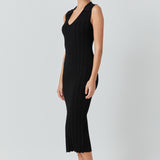 Sleeveless Rib Knit Maxi Dress